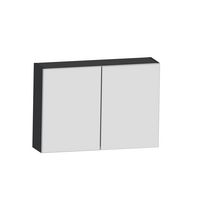 Armoire de toilette INFINY noir mat 2 portes miroir L.80 Main Image