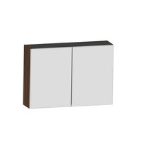 Armoire de toilette INFINY bois brun 2 portes miroir L.80 Main Image