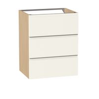 Sous-vasque PHOENIX prise de main blanc-bois 3 tiroirs L60 H75 P46 Main Image