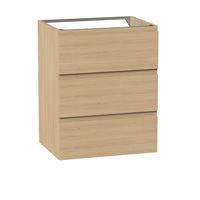 Sous-vasque PHOENIX prise de main bois-bois 3 tiroirs L60 H75 P46 Main Image