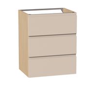 Sous-vasque PHOENIX prise de main sable-bois 3 tiroirs L60 H75 P46 Main Image