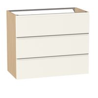Sous-vasque PHOENIX prise de main blanc-bois 3 tiroirs L90 H75 P46 Main Image