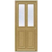 Porte d'entrée** Bois exotique ANNE-EVA + barillet 30x40 - H.215 x l.90 gauche Main Image