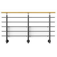 Balustrade aluminium fixation latéral LISSEO aspect chêne 2ml noir Main Image