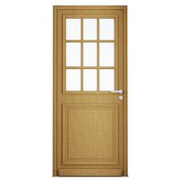 Porte d'entrée ANNE-PERRINE 9 carreaux  bois exotique -Lapeyre