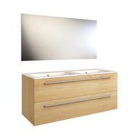 Pack V2 FOKUS 2 bois clair avec plan céramique l.121 + miroir Main Image