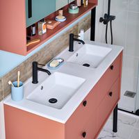 Plan double vasque L.121 cm céramique FORMEO | Lapeyre