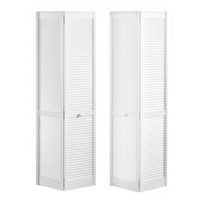 Porte placard RANCH BLANC 1 vantail de 2 panneaux + rails 205,1 x 67,75 cm Main Image