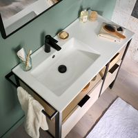 Meuble sous vasque 90 cm 2 tiroirs metal 2-Lapeyre