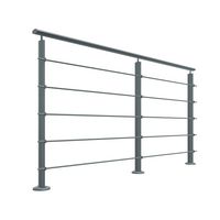 Balustrade Prestio en aluminium - Pack 2M fixation à plat -Lapeyre
