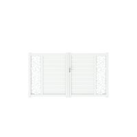 Portail battant CATANE galet alu H.168 x l.300 blanc RAL 9016 brillant D Main Image