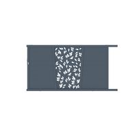 Portail coulissant Aluminium Pise décor feuille-Lapeyre