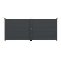 Portail battant VINH aluminium H.166 x l.400  gris anthracite RAL 7016 droit Main Image