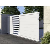 Portail coulissant Aluminium Pise avec barreaux sur mesure-Lapeyre