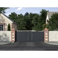 Portail battant Aluminium Pise décor feuille-Lapeyre