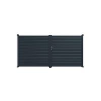 Portail battant VITTORIO aluminium H.171 x l.350 droit gris anthracite RAL 7016 Main Image