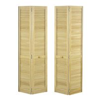 Porte placard RANCH BRUT 2 vantaux de 2 panneaux + rails 242,1 x 150,7 cm Main Image