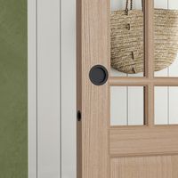 Porte coulissante Ron chêne plaqué 9 carreaux - Usinage pour serrure | Lapeyre