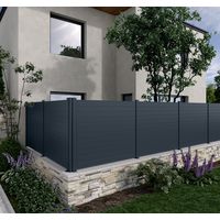 Pack 3 lames fines pleines clôture Valeda aluminium | Lapeyre