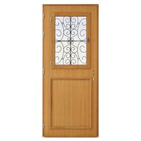 Porte d'entrée ANNE-SOPHIE bois exotique avec Châssis ouvrant sur mesure-Lapeyre