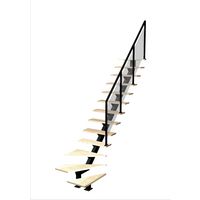 Escalier Elliot 1/4 t. bas Hêtre Evence Vernis inc. h.274 R.280 Droite Main Image