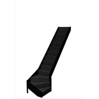 Escalier Esteban 1/4 t. bas Chêne S/Rampe Noir h.286 R.284 Droite Main Image