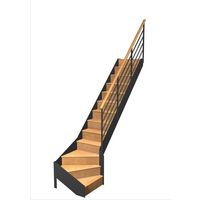 Escalier Esteban 1/4 t. bas Hêtre Fera bois h.274 R.284 Droite Main Image