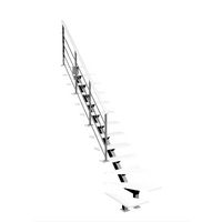 Escalier Elliot 1/4 t. bas Hêtre Eva Blanc h.274 R.280 Gauche Main Image