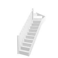 Escalier Faubourg 1/4 t. haut Chêne Moulure Blanc h.274 R.85 Gauche Main Image