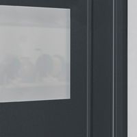 Porte  de service en aluminium ANAE Gris avec  barillet et poignée -Lapeyre