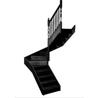 Escalier Faubourg 2/4 t. inter Hêtre Antique Noir h.274 R.180 Droite Main Image