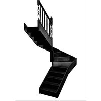 Escalier Faubourg 2/4 t. inter Hêtre Antique Noir h.286 R.180 Gauche Main Image