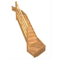 Escalier Faubourg 2/4 t. haut et bas Hêtre Eden  h.274 R.85 Gauche Main Image