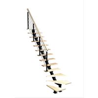 Escalier Elliot 1/4 t. bas Hêtre Epure tubes h.274 R.280 Gauche Main Image