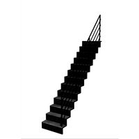 Escalier Jazz Droit Hêtre Fera Noir h.273 R.264 Droite Main Image