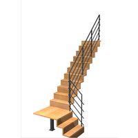 Escalier Jazz 1/4 t. palier Hêtre Fera  h.273 R.300 Droite Main Image