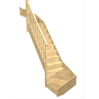 Escalier Faubourg 2/4 t. haut et bas Sapin Idéal  h.286 R.85 Gauche Main Image