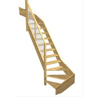 Escalier Aria 2/4 t. haut et bas Chêne Emerence  h.286 R.85 Gauche Main Image