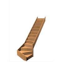 Escalier Faubourg 1/4 t. bas Hêtre S/Rampe h.274 R.280 Droite Main Image