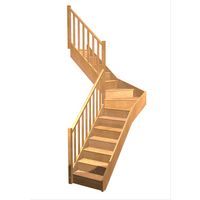 Escalier Faubourg 1/4 t. inter Hêtre Moulure  h.286 R.176 Gauche Main Image