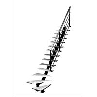 Escalier Elliot 1/4 t. bas Hêtre Eva Gris anth. h.286 R.282 Droite Main Image