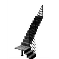 Escalier Jazz 1/4 t. palier Chêne Fera Gris anth. h.285 R.300 Droite Main Image