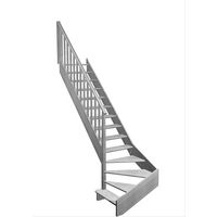 Escalier Aria 1/4 t. bas déb. Hêtre Idéal Gris clair h.274 R.280 Gauche Main Image