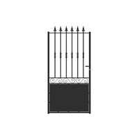 Portillon SANTEUIL ½ ajouré acier anti-co noir RAL 9005 H.204 x l.100 G Main Image