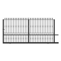 Portail coulis SANTEUIL ajouré acier anti-co noir RAL 9005 H.206 x l.400 D Main Image