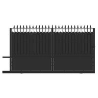 Portail coulis SANTEUIL  plein acier anti-co noir RAL 9005 H.206 x l.350 G Main Image