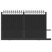 Portail coulis SANTEUIL  plein acier anti-co noir RAL 9005 H.206 x l.300 D Main Image