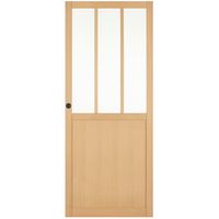 Porte coulissante Verrière chêne plaqué-Lapeyre