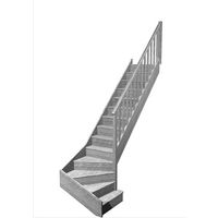 Escalier Faubourg 1/4 t. bas déb. Chêne Idéal Gris clair h.274 R.280 Droite Main Image