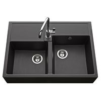 Evier timbre THIBERT synthèse noir 2 bacs L.89,5 x l.63 cm Main Image